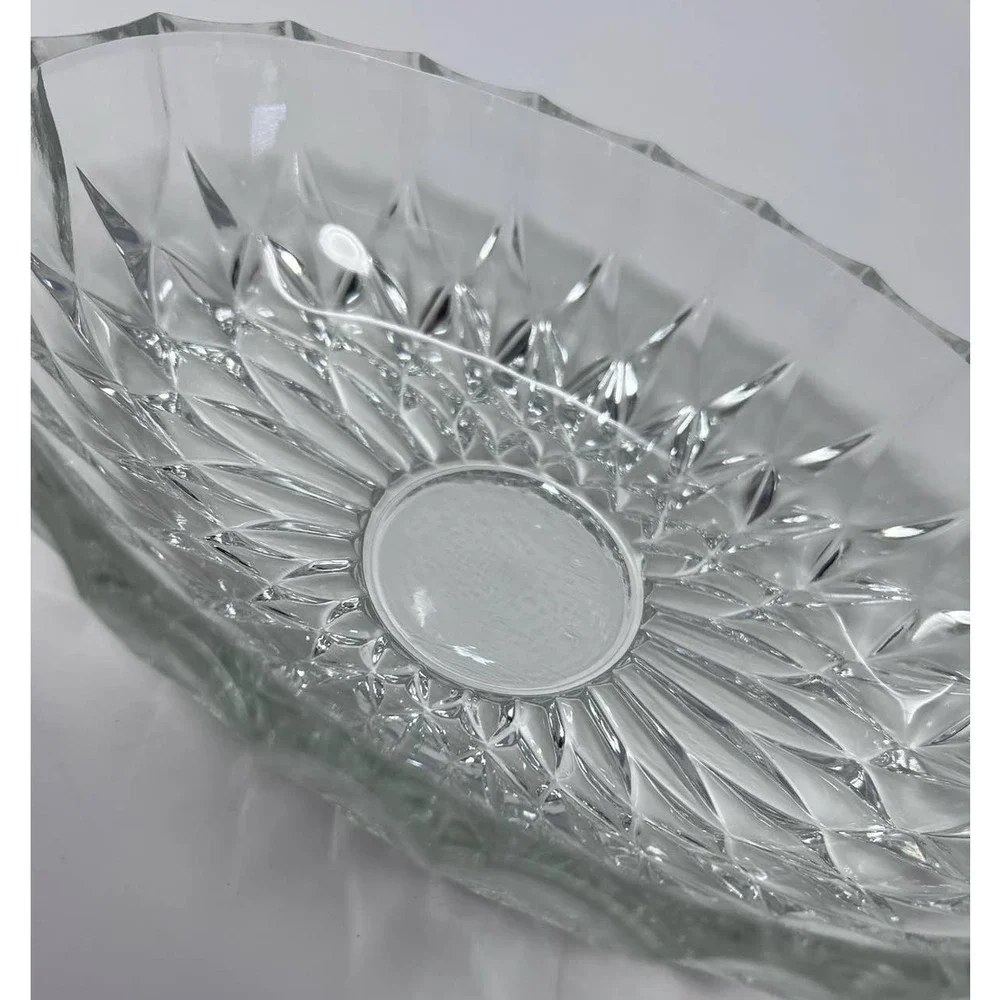 Clear Diamond Cut Oblong Dish 7‎ 1/2